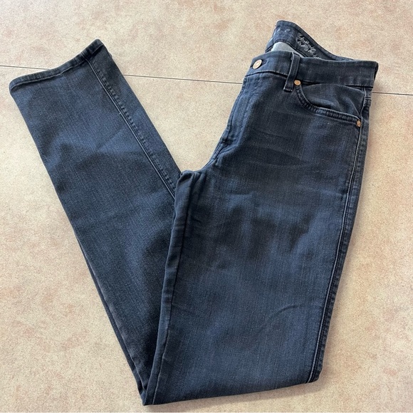 7 For All Mankind Faded Black Kimmie Straight Leg Stretch Denim Jeans - Picture 1 of 11